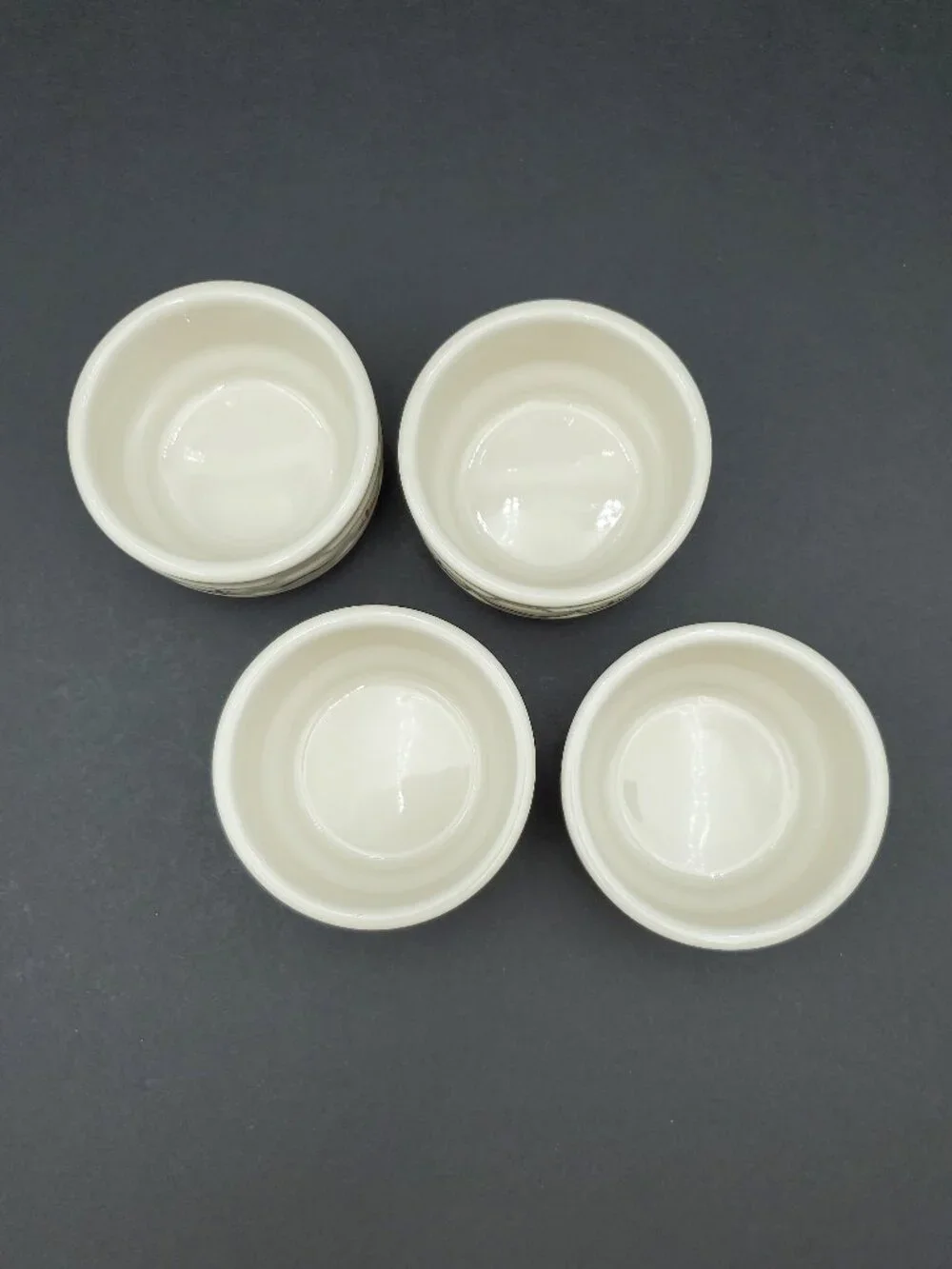 Longaberger Woven Traditions Red Stackable Custard Cups Ramekins Dip Bowls